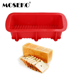 MOSEKO Rectangle Shape Silicone Toast Bread Mold Jelly Ice Baking Mould DIY Cake Decorations Loaf Pan Bakeware