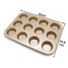 Load image into Gallery viewer, Bakeware Mini Muffin Cake Baking Pan 6/12/24 Holes Cupcake Mold Non Stick Baking Dishes Carbon Steel Oven Trays Pastry Tool 316
