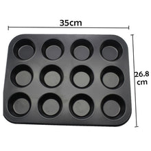 Load image into Gallery viewer, Bakeware Mini Muffin Cake Baking Pan 6/12/24 Holes Cupcake Mold Non Stick Baking Dishes Carbon Steel Oven Trays Pastry Tool 316
