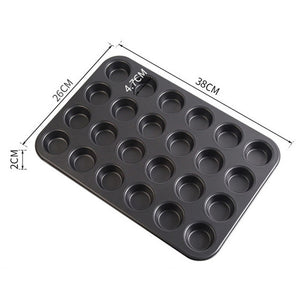 Bakeware Mini Muffin Cake Baking Pan 6/12/24 Holes Cupcake Mold Non Stick Baking Dishes Carbon Steel Oven Trays Pastry Tool 316