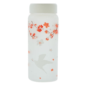 Sakura Swallow Frost Glass Water Bottle with Sleeve 430ml Elk Bottles Creative Camping Sport Bottle Tour Drinkware Dropshipping