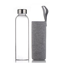 Load image into Gallery viewer, Glass Water Bottle with protective bag Travel Drinkware Portable Bottle Transparent Bottle for Water Tea Glass Sport Bottle
